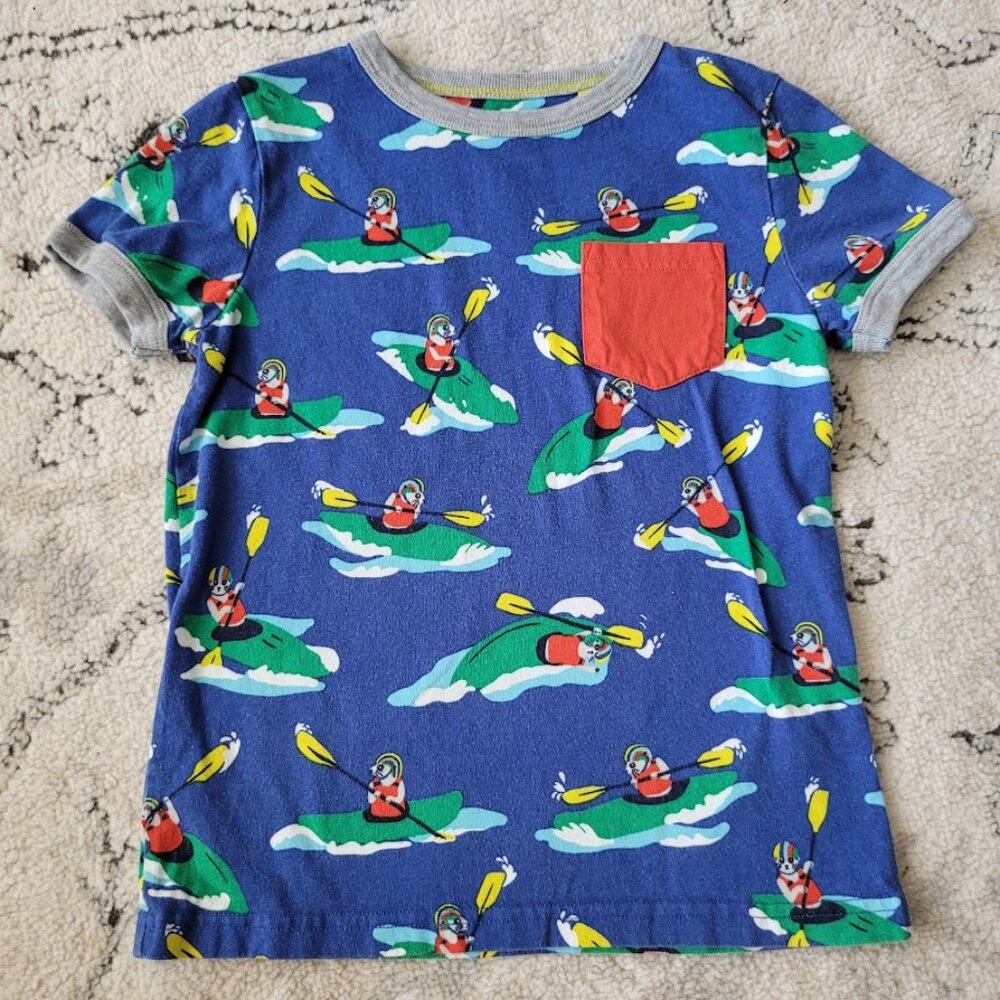 Mini Boden Meerkat Printed Ringer Tee 6/7